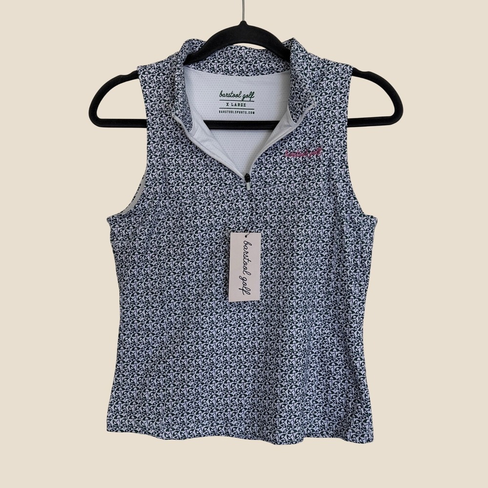 Barstool Golf New XL Performance Tank Top Inner Mesh Support Umbrella Print FLAW